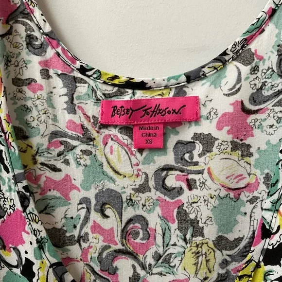 Betsey Johnson Multicolor Peplum Sleeveless Top - Picture 2 of 4